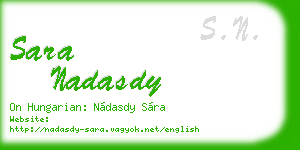 sara nadasdy business card