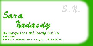 sara nadasdy business card